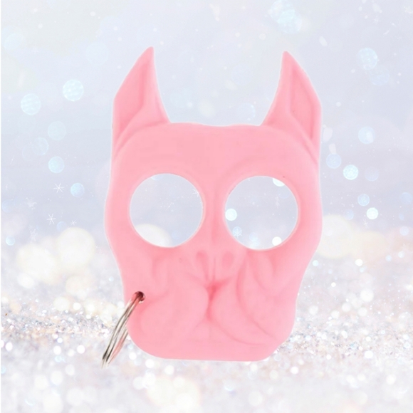 Brutus The Bulldog Self Defense Keychain Pink - Picture 1 of 2